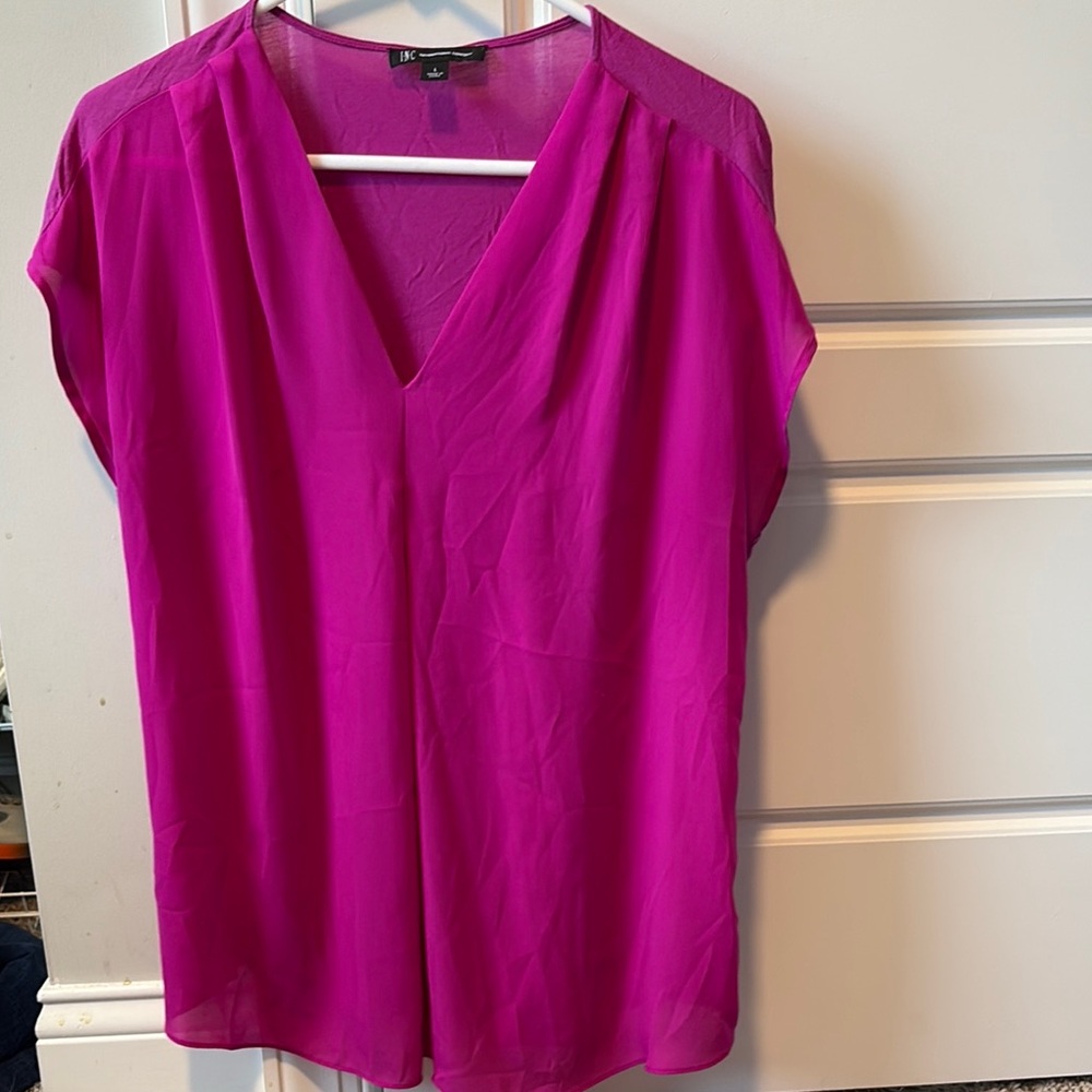 INC International Concepts Pink Cap Sleeve Relaxed Blouse